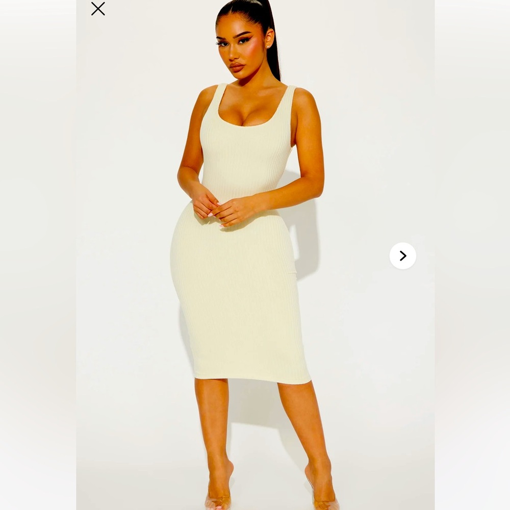 New Marissa Double Lined Midi Dress- Cream